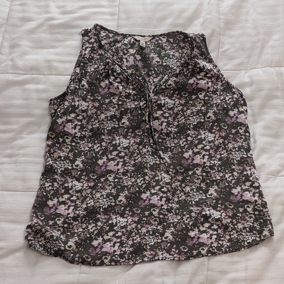 SONOMA sleeveless top with a v-neck and tie size Petite Medium - Picture 1 of 8